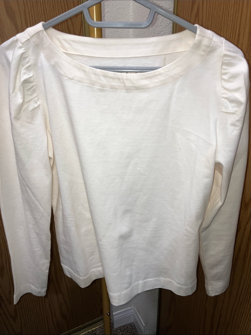 LOFT Cream Scoop Neck Top